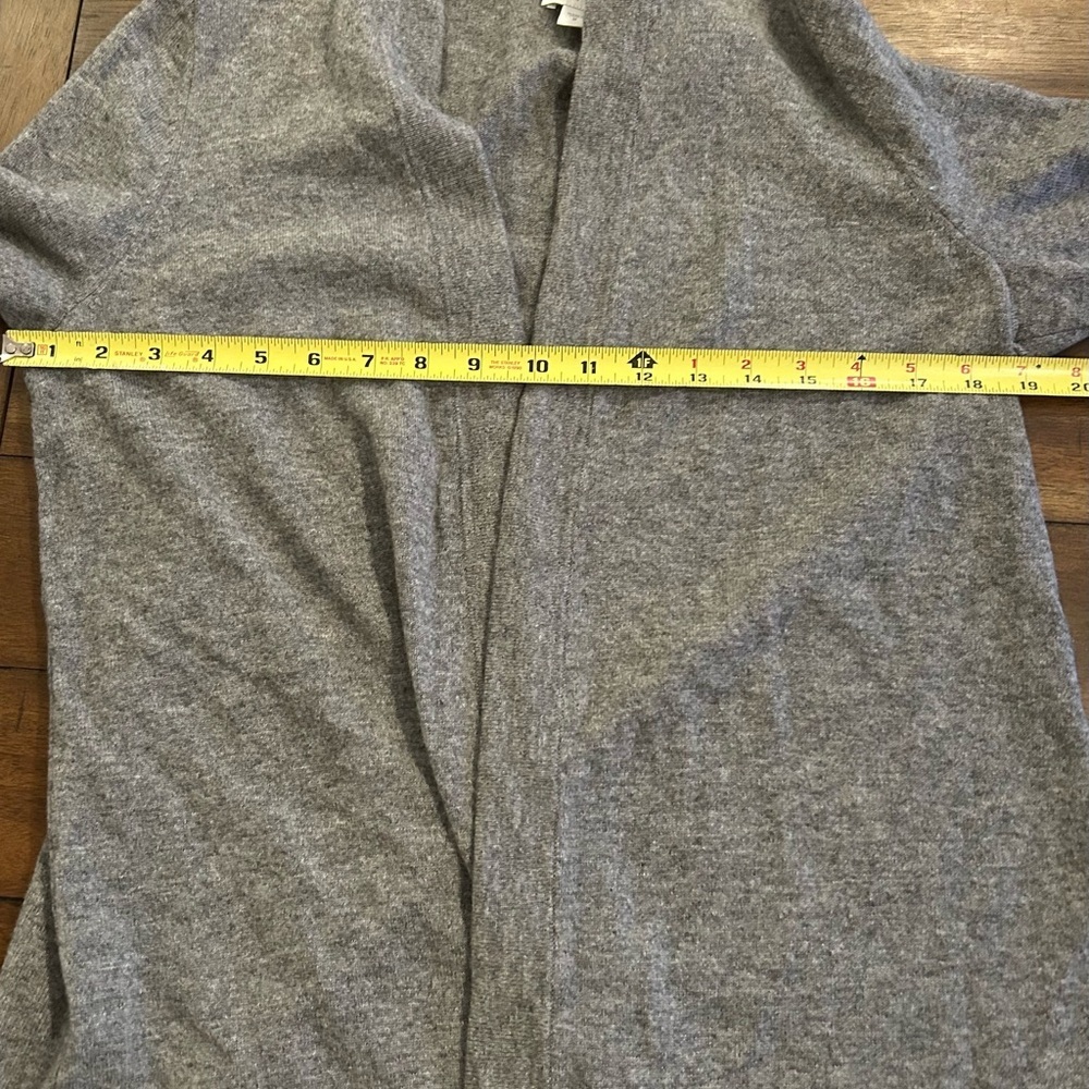 J. Jill Cashmere Sweater Size Medium Gray Open Front Cardigan - Picture 5 of 10
